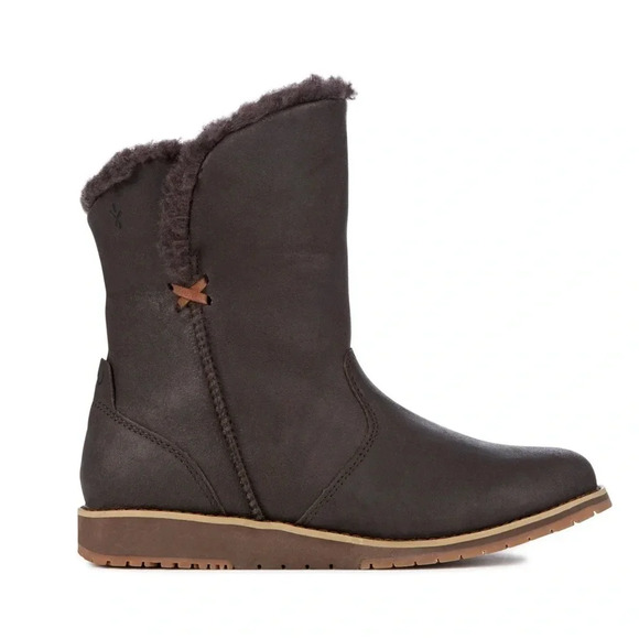 EMU Australia Womens Featherwood Mini Boots Brown Size 8 - Picture 1 of 8